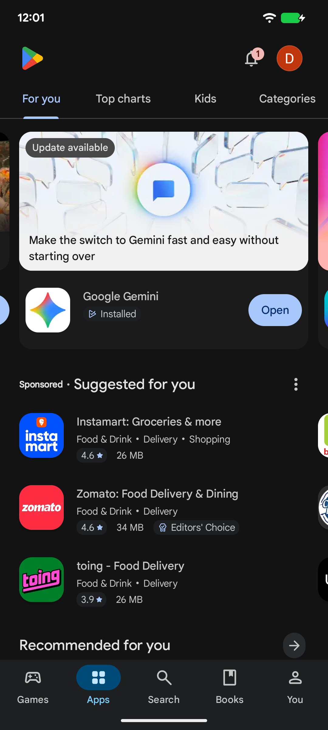 Go to search in Play Store
