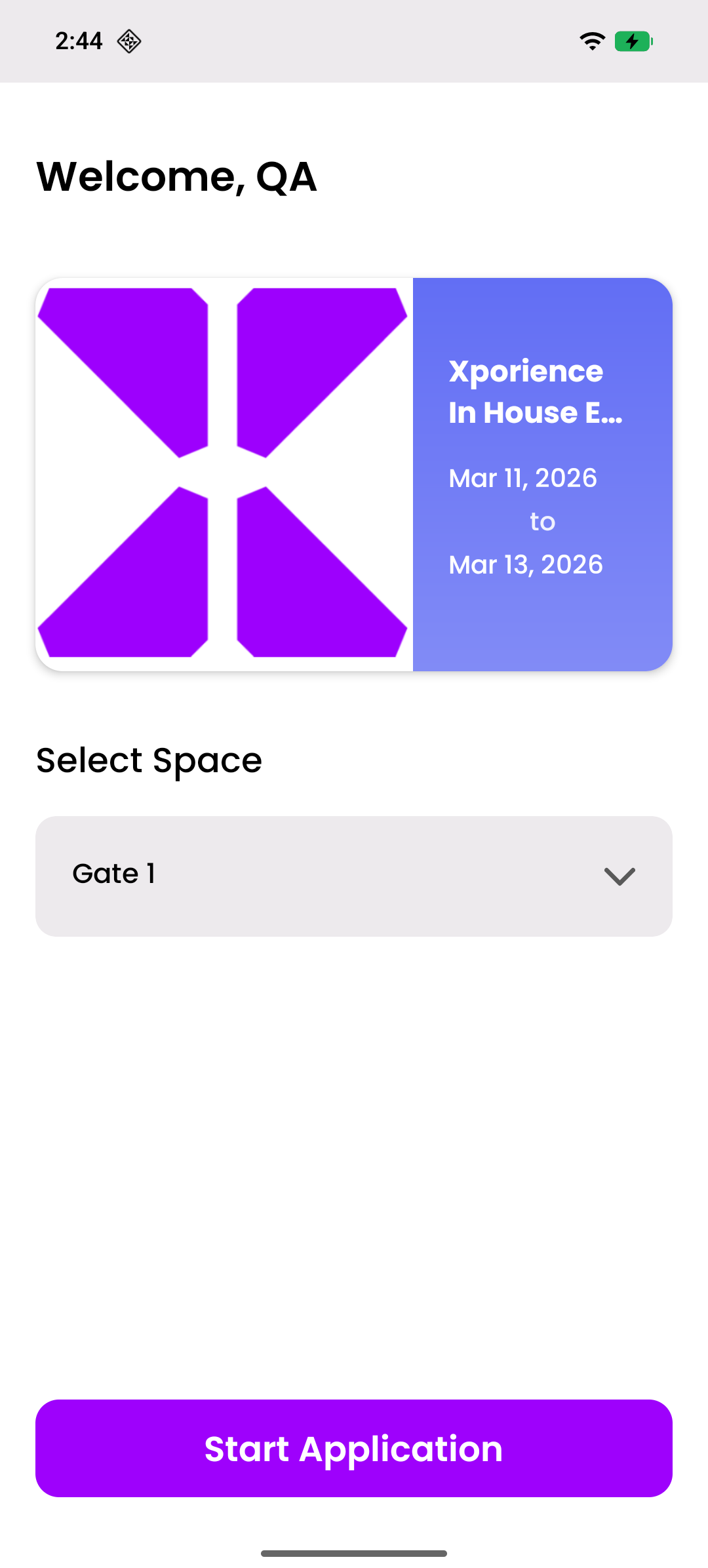 Home Screen - Main dashboard - Start your registration here